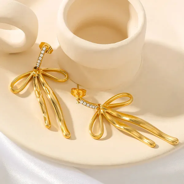 Gold_Bow_Earrings_For_Women